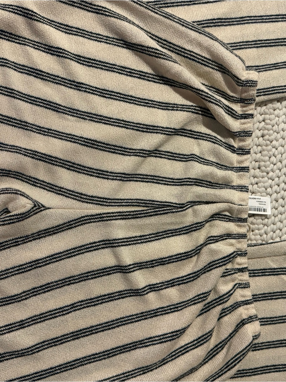 Zara Cream & Black Striped Drawstring Wide-Leg Lounge Beach Boho Pants - Picture 7 of 7